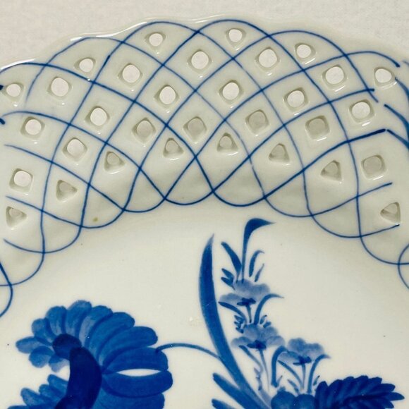 Pottery Drainer Colander Dish Basket Fruit Bread Plate 9" Asian Chinese Serving - Picture 9 of 10